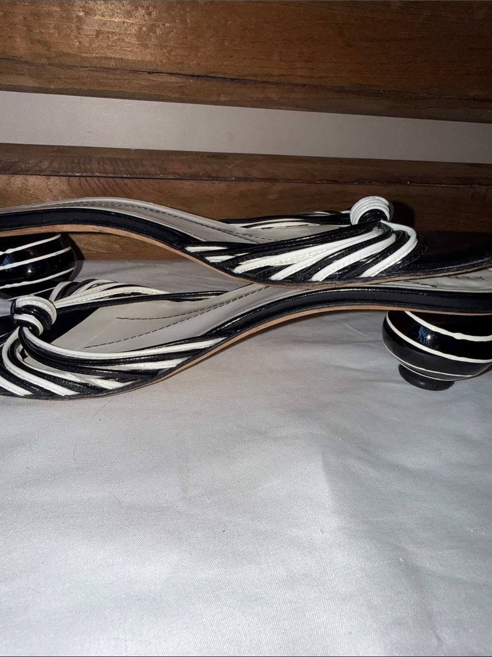 kate spade Black and White Knotted Slingback Mules - Picture 7 of 8